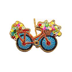 Hanging Decoration Embroidered Floral Bicycle