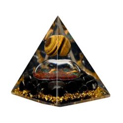 Orgone Pyramid Black Tourmaline Tiger Eye 9cm
