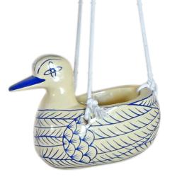 Hanging wooden planter duck 16 x 12 x 8cm