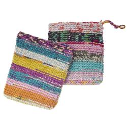 Body wash mitten recycled sari twine 14x16.5cm