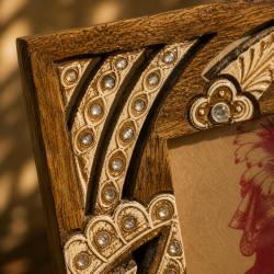 Photo Picture Frame Hand Carved Wood Cutout 5x7 inch Photo