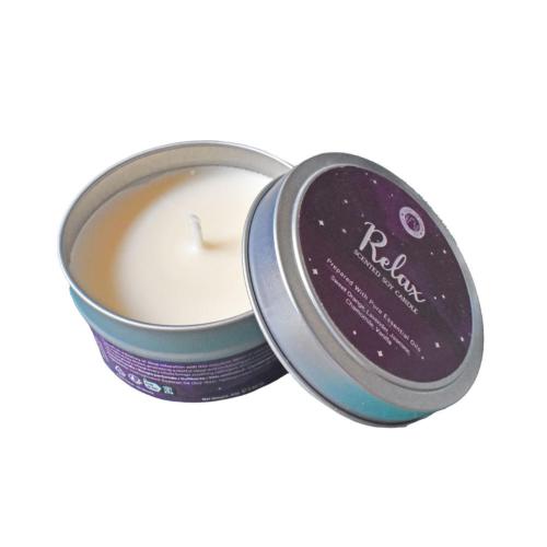 Scented Soy candle Relax made from Pure Essential Oils 80g