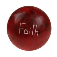 Sentiment pebble round, Faith, red