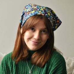 Bandana / headband / headscarf recycled sari material, colours vary, floral/fruit