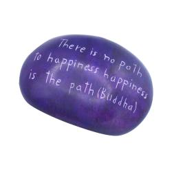 Paperweight, Palewa stone - There is no path to happiness (Buddha) 8.5 x 6cms