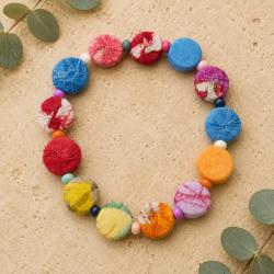 Bracelet Recycled Round Beads 7.5cm