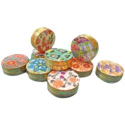 Set of 10 Pill Boxes Assorted Designs Floral