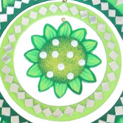 Mobile with Glass Tiles Green Flower 21cm diameter