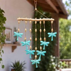 Mobile Hanging Decoration Albesia Wood Dragonfly