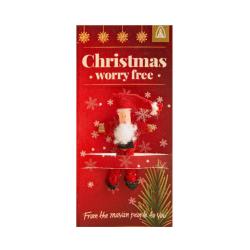 Santa Claus, Christmas worry doll on card