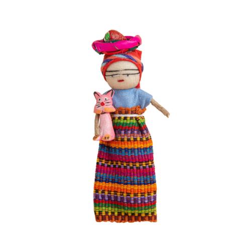 Worry Doll with Cat Fridge Magnet