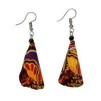 Earrings recycled bottle top + fabric, assorted colours
