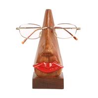 Spectacle stand, red lips, shesham wood