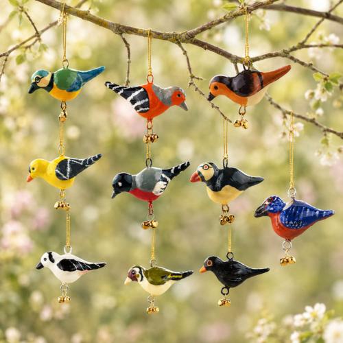 Hanging Bird Decorations 6 x 10 Designs, Recycled Plastic