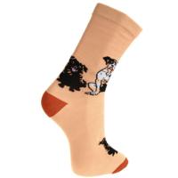 Bamboo socks, dogs beige, Shoe size: UK 3-7, Euro 36-41