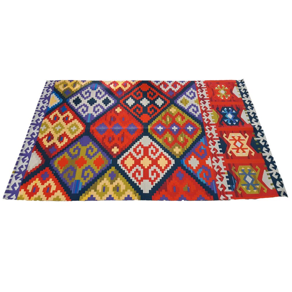 Rug made from recycled plastic 80 x 120cm diamonds multicolour