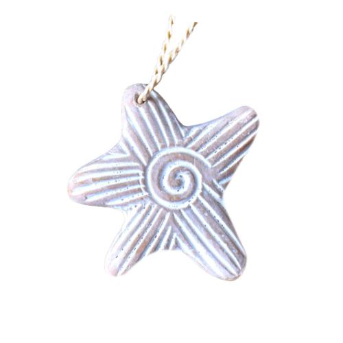 Hanging Terracotta Star Swirly Centre