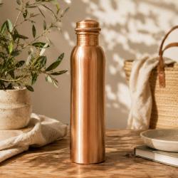 Copper water bottle, matt curve, 900ml