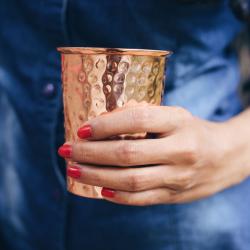 Copper cup, hammered, 300ml