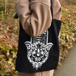 Tote Bag Recycled Cotton Hamsa Hand 36 x 40cm