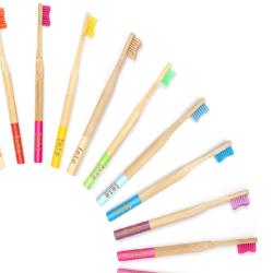 40 Assorted adult toothbrushes (10 packs of 4) made from eco-friendly Bamboo