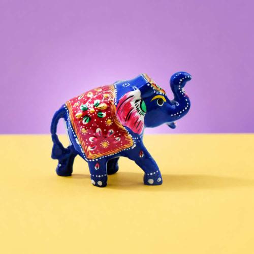 Blue Elephant Ornament Recycled Plastic 7 × 3 × 4.5cm