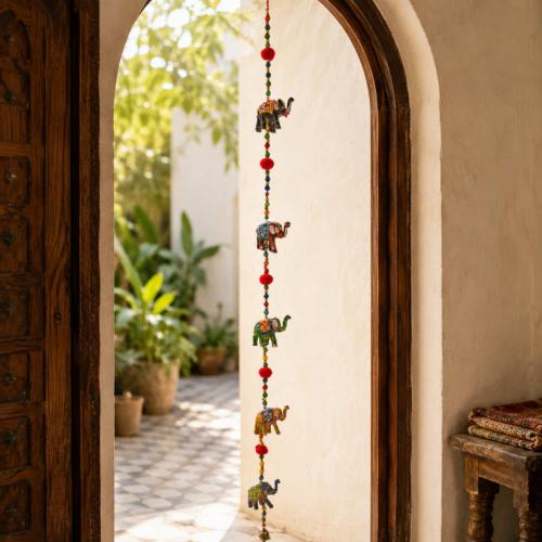 Elephant Hanging Bell Mobile Recycled Plastic 80cm length