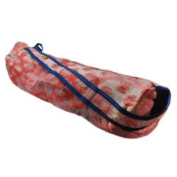 Yoga mat bag, patchwork recycled fabric, assorted colours pinks