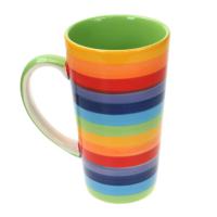 Rainbow tall mug horizontal stripes