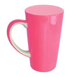 Tall Pink hand-painted Mug, 15 x 8.5 cm
