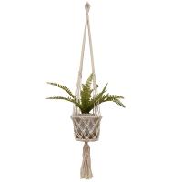 Hanging basket, macrame, single basket