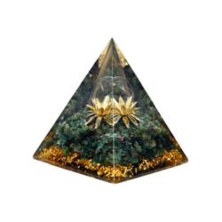 Orgone Pyramid Green Jade Lotus 7cm