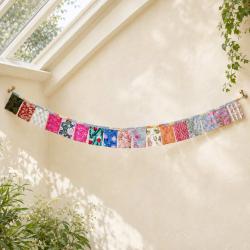 Recycled Cotton Fabric Bunting 17 Rectangles