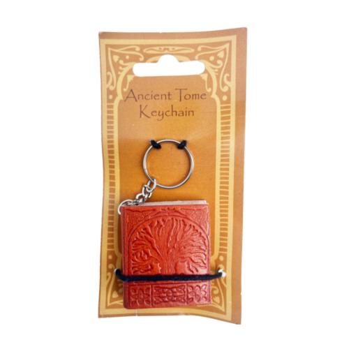 Keyring / Chain Notebook Ancient Tome Tree of Life Red 5.5 x 5cm