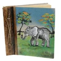 Notebook, sand painting, elephant, 19x19cm