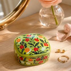 Trinket Box Papier Mâché Snails and Flowers 5.5 x 4.5cm