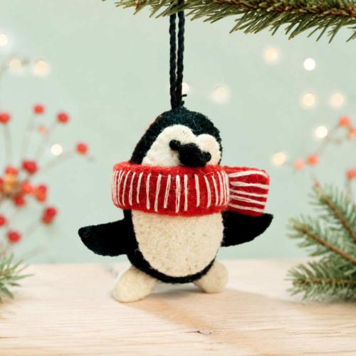 Hanging Decoration Handcrafted Felt Penguin 7x6cm
