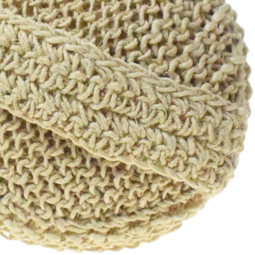 Body wash mitt round, hemp 12cm diameter