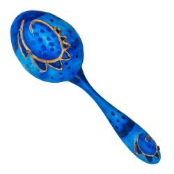Egg rattle with handle blue
