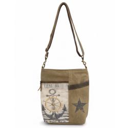 Tote / Shoulder Bag Recycled Tent Canvas, Take Me To The Sea 31 x 8 x 31cm