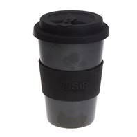 Reusable travel cup, biodegradable, charcoal