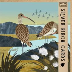 Greetings card "Curlew and Cotton Grass" 15.5 x 15.5cm