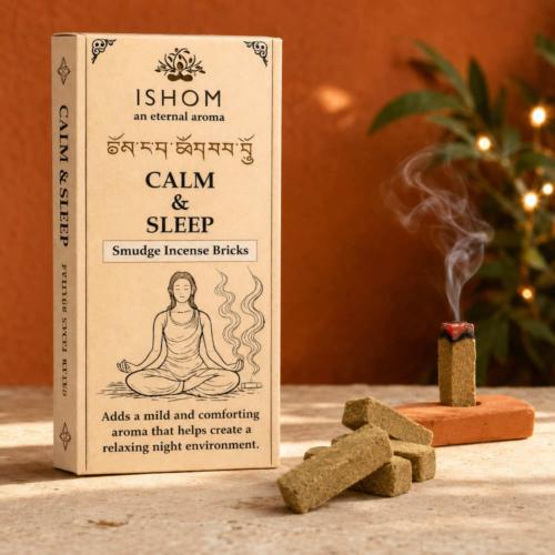 ISHOM Calm & Sleep Smudge Incense Bricks 