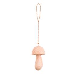 Hand-Carved Wooden Toadstool Hanging Decoration