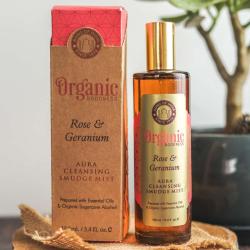 Aura Smudge Spray Organic Goodness Rose & Geranium 100ml
