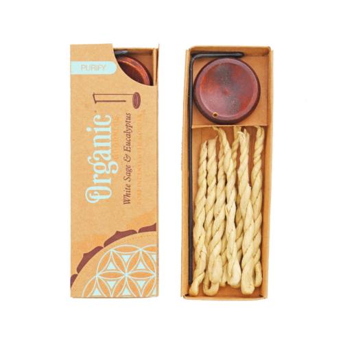 Rope Incense Organic Goodness Purify White Sage & Eucalyptus