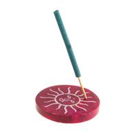 Incense holder, soapstone, sun pink