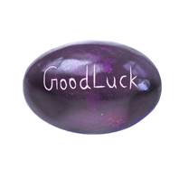Sentiment pebble oval, Good Luck, purple