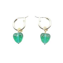 Earrings Glass Heart Turquoise