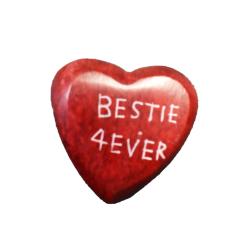 Sentiment Pebble Heart, Bestie 4ever 3.5 x 3.5cm